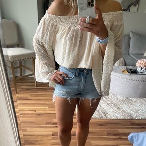 Cream blouse! Flowy, and preppy!